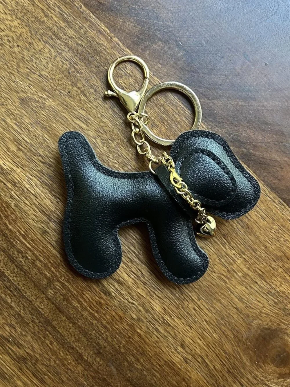 New PUPPY LOVE Bag Charm, Key Ring, Black